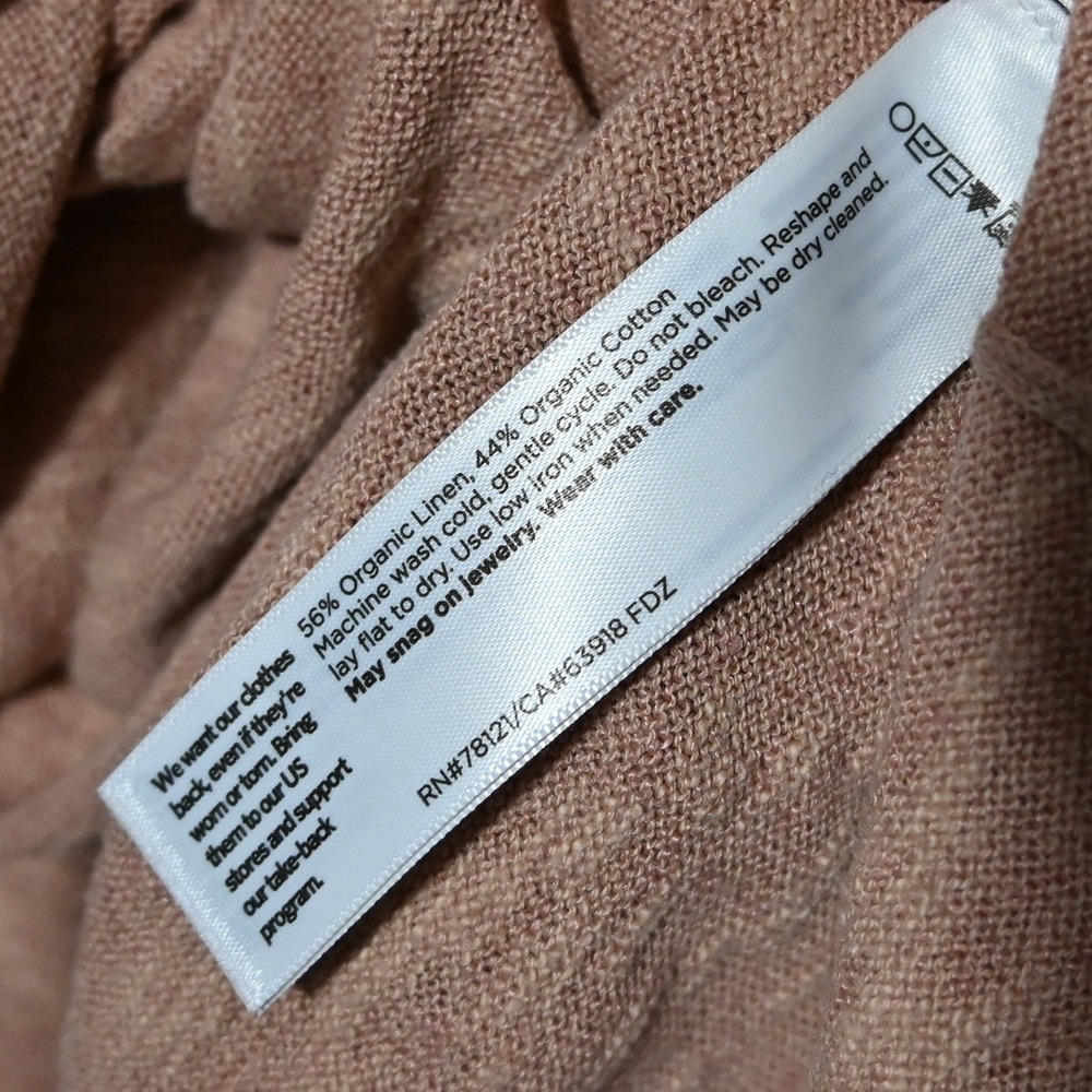 Eileen Fisher Top Womens Relaxed Organic Linen Cotton Pocket 1X Terracotta - Picture 5 of 8